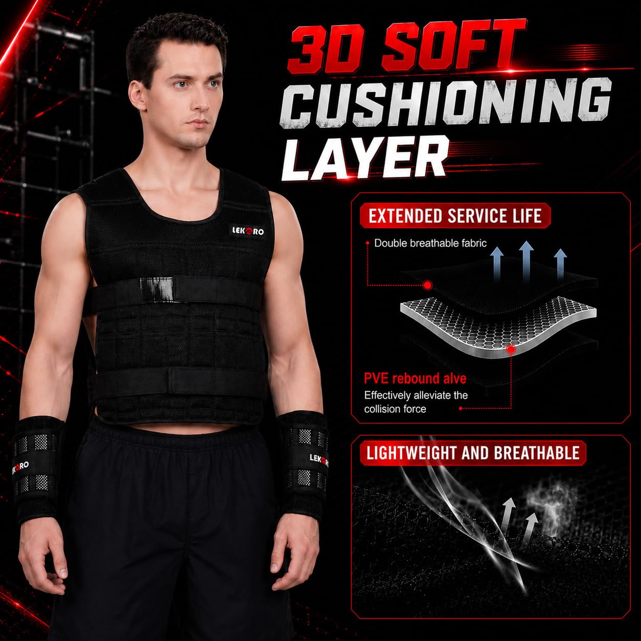 Amazon.com : Adjustable Weighted Vest for Men Women, Up to 22LB